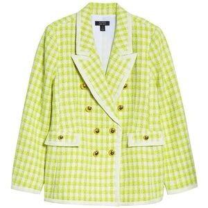 Halogen x Pacific Atlantic Neon Tweed Blazer - Size 24. NWT